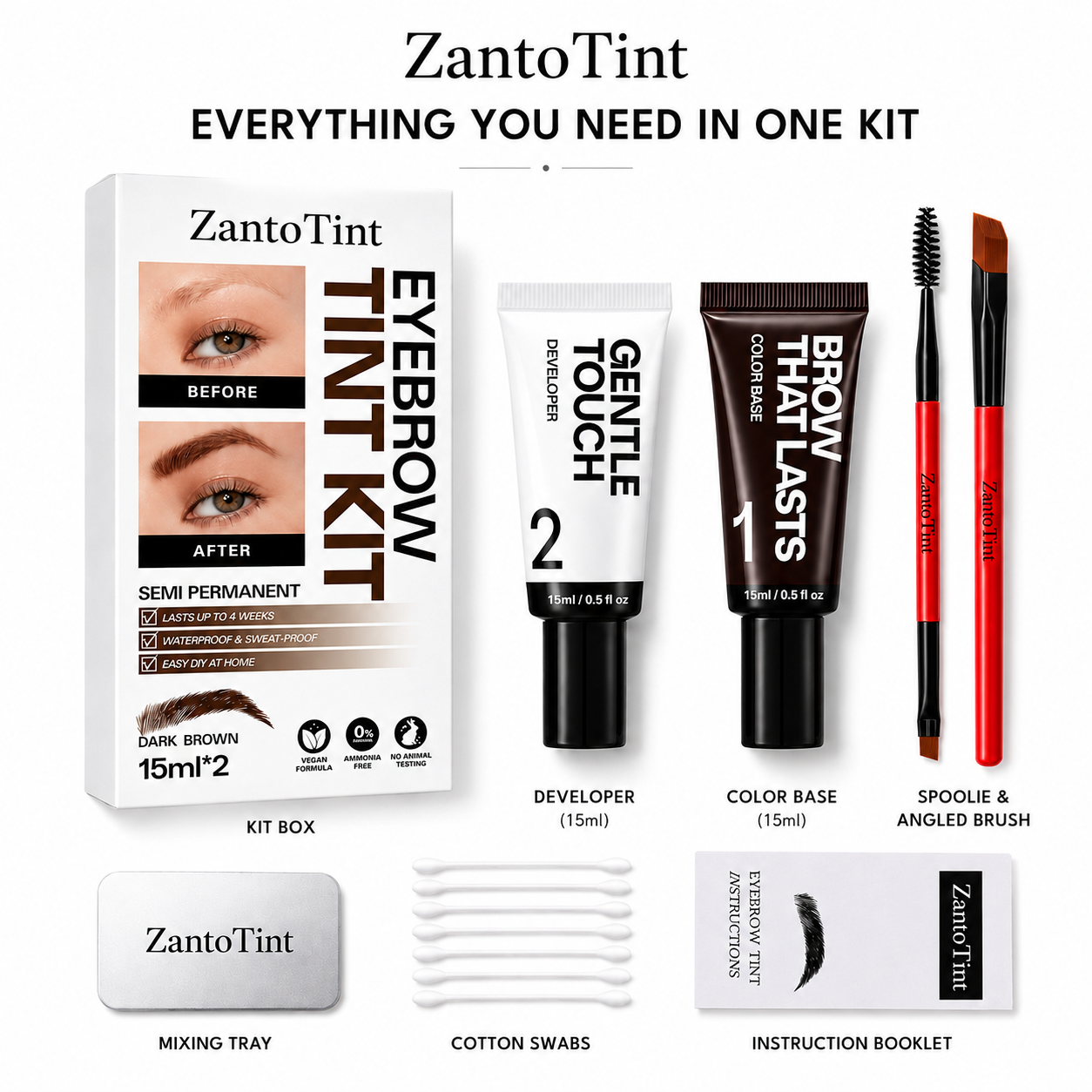 ZantoTint™ Long-Stay Eyebrow Tint Kit
